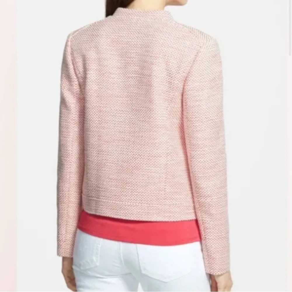 Classiques Entier | Front Zip Moto Blazer In Red Honey Tweed